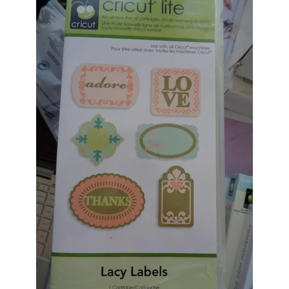 Cricut Lite Die Cut Cartridge LACY LABELS Scrapbooking